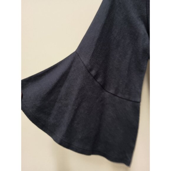 Mystree Women BOHO Dress Small Blue Embroidered Bell Sleeve Casual A Line - Picture 6 of 10